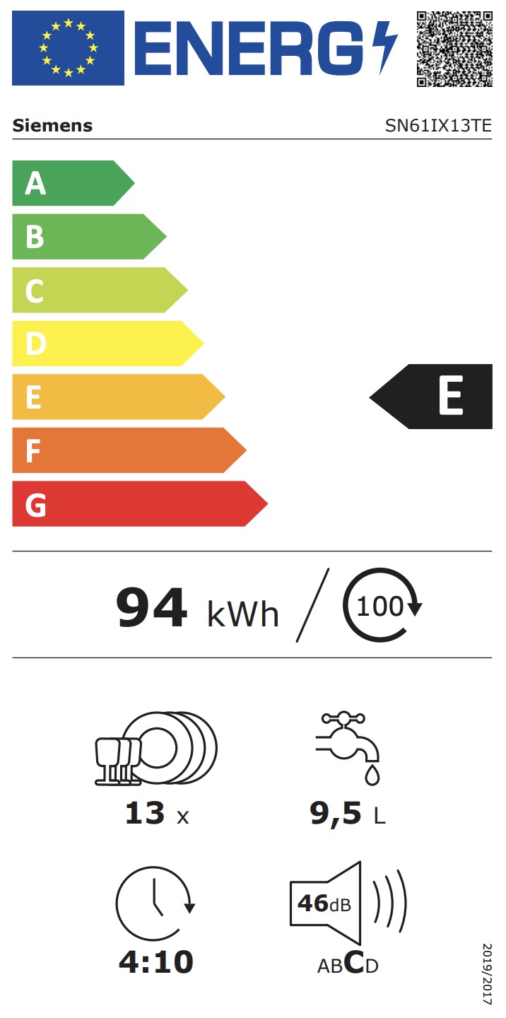 SIEMENS SN61IX13TE vaatwasser volledig integreerbaar