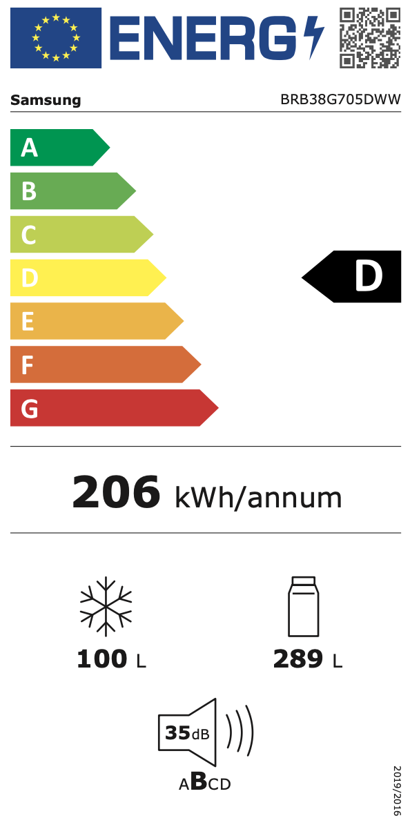 SAMSUNG BRB38G705DWW/EF koel-/vriescombinatie - 194cm SAMSUNG BRB38G705DWW/EF koel-/vriescombinatie - 194cm