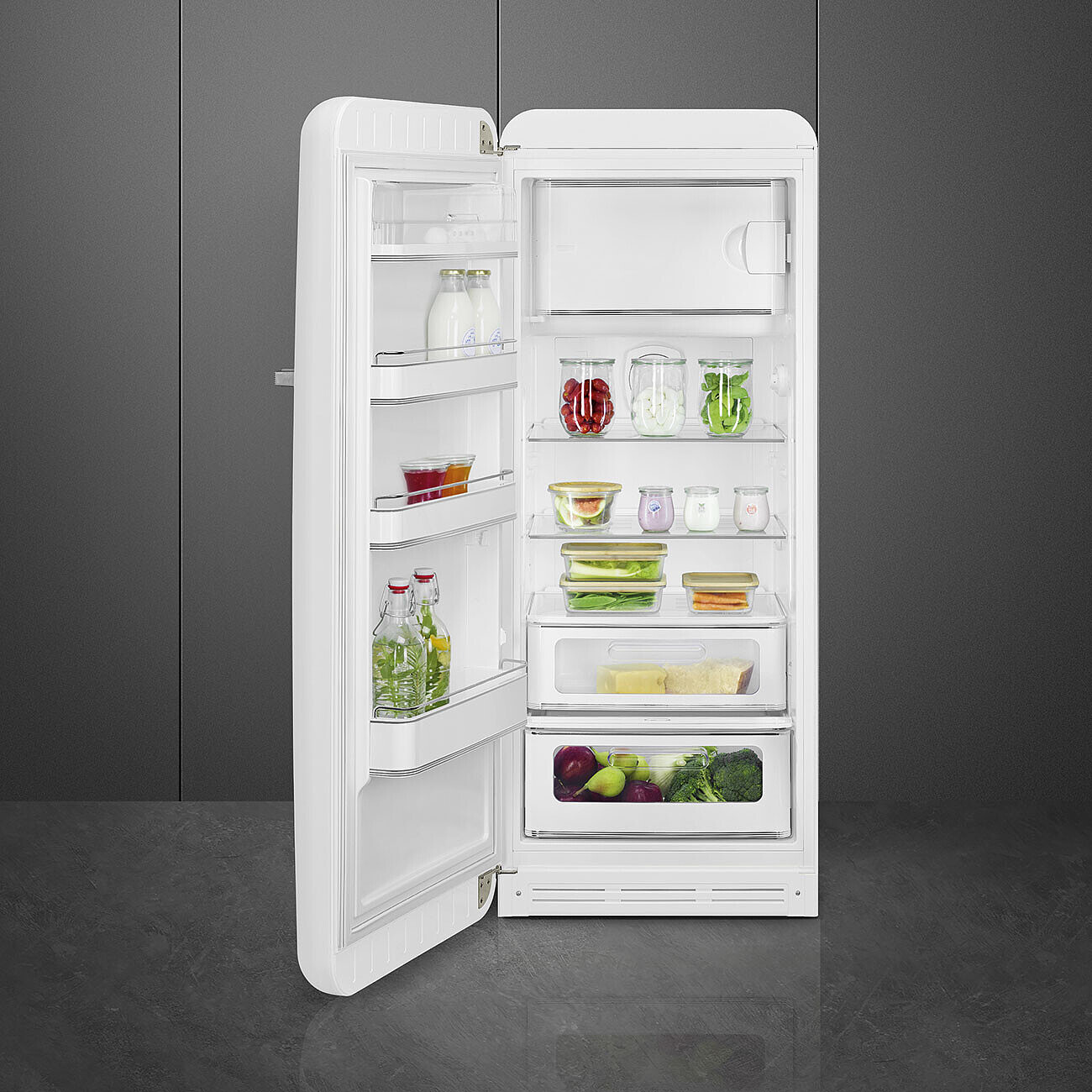 SMEG FAB28LWH6 vrijstaande koelkast met vriesvak - 153cm