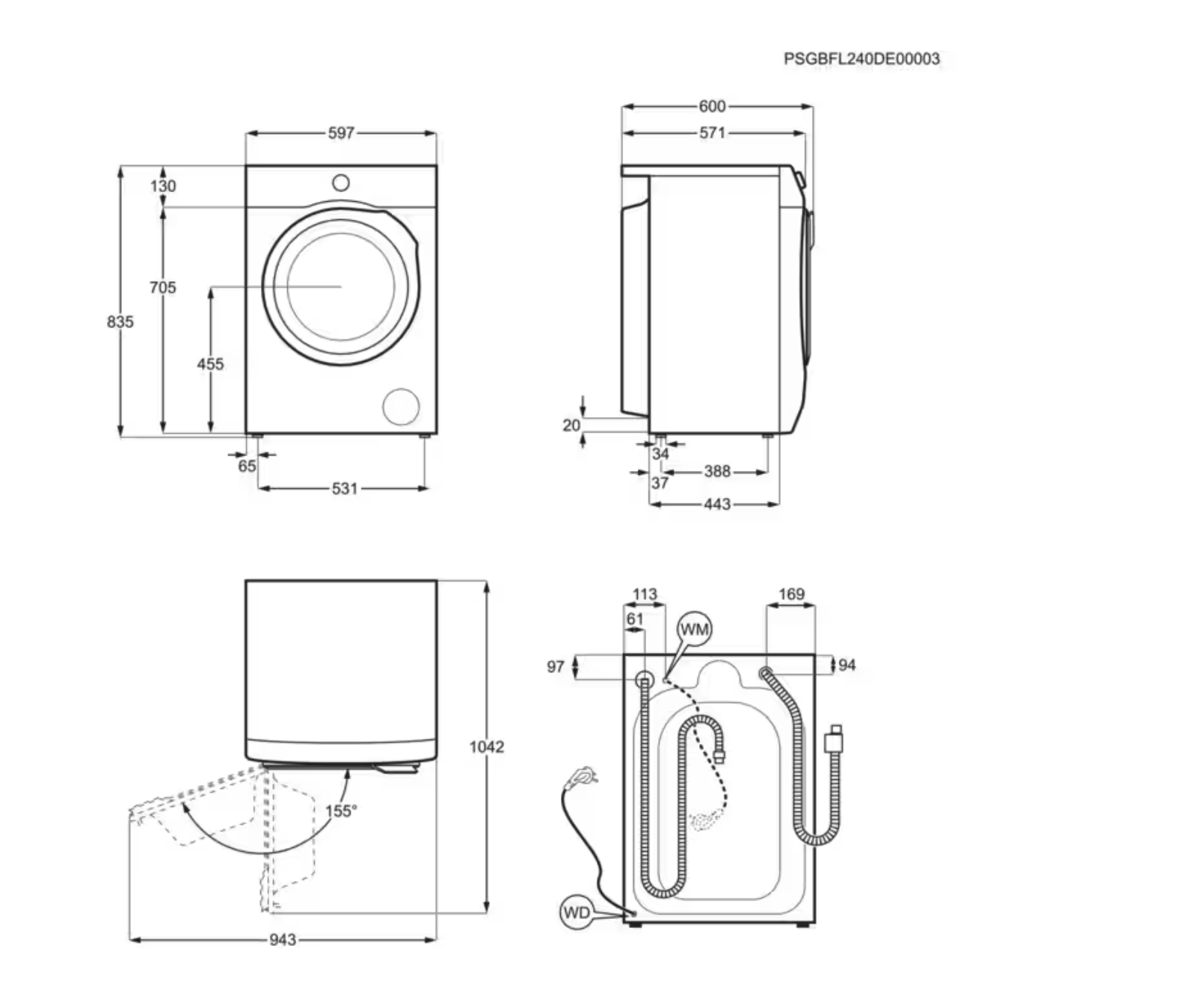 AEG LR85U844 8000 wasmachine AEG LR85U844 8000 wasmachine