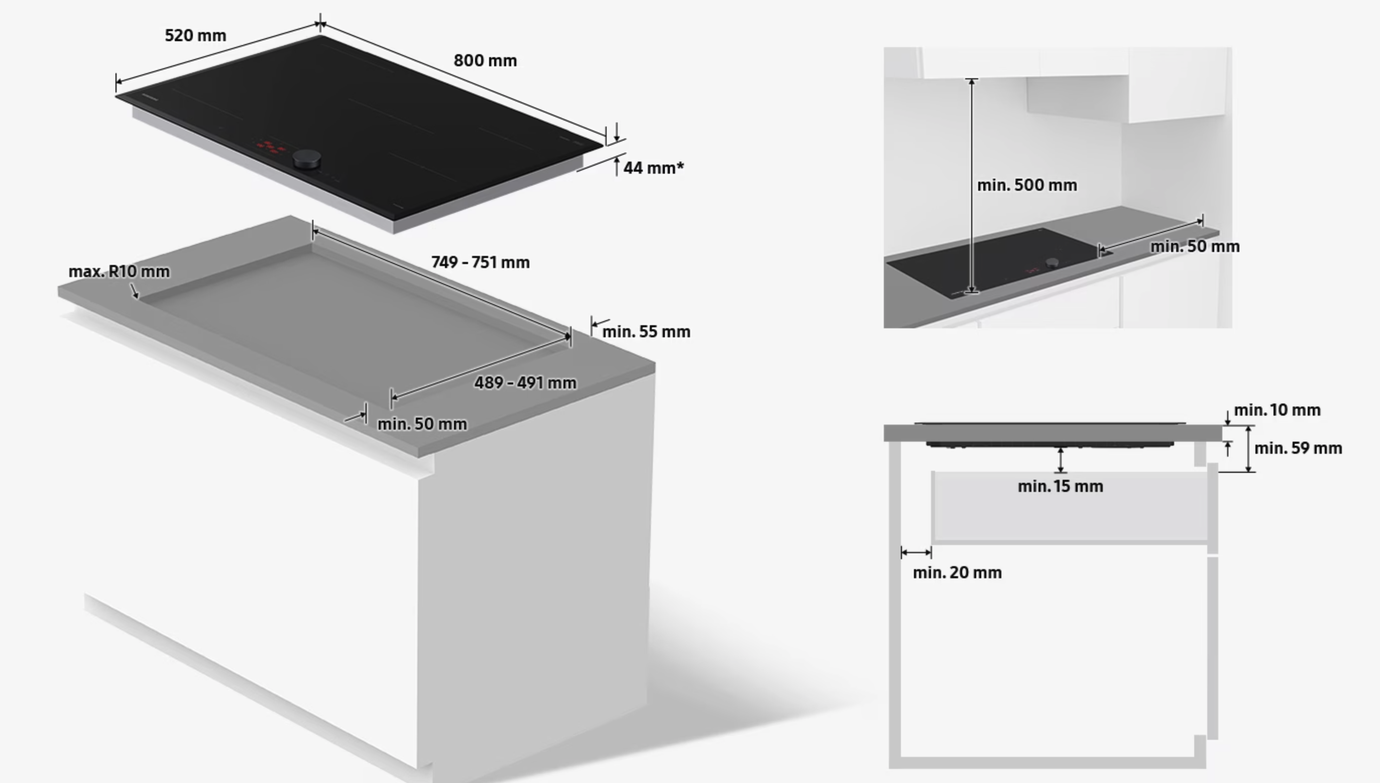 SAMSUNG NZ84C6058KK Series 6 inductiekookplaat - 80cm SAMSUNG NZ84C6058KK Series 6 inductiekookplaat - 80cm