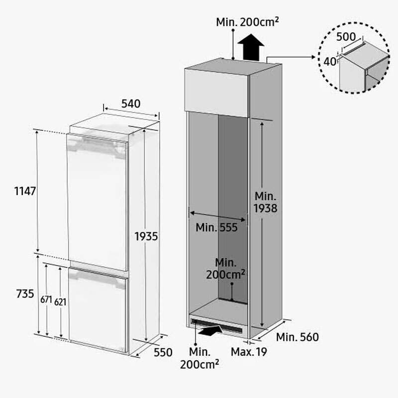 SAMSUNG BRB80F30ADS0EF koel-/vriescombinatie - 194cm