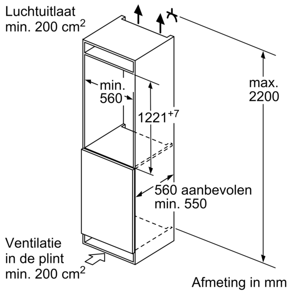 BOSCH KIR41VFE0 SERIE 4 koelkast zonder vriesvak - 122cm