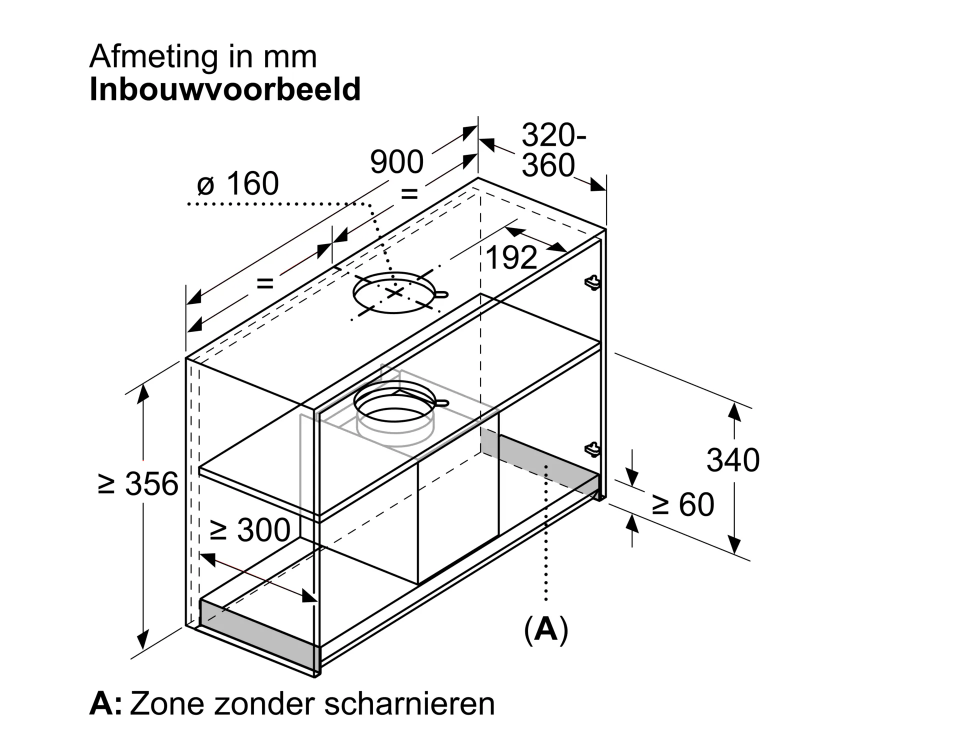 BOSCH DBB95CC60 geïntegreerde dampkap - 90cm
