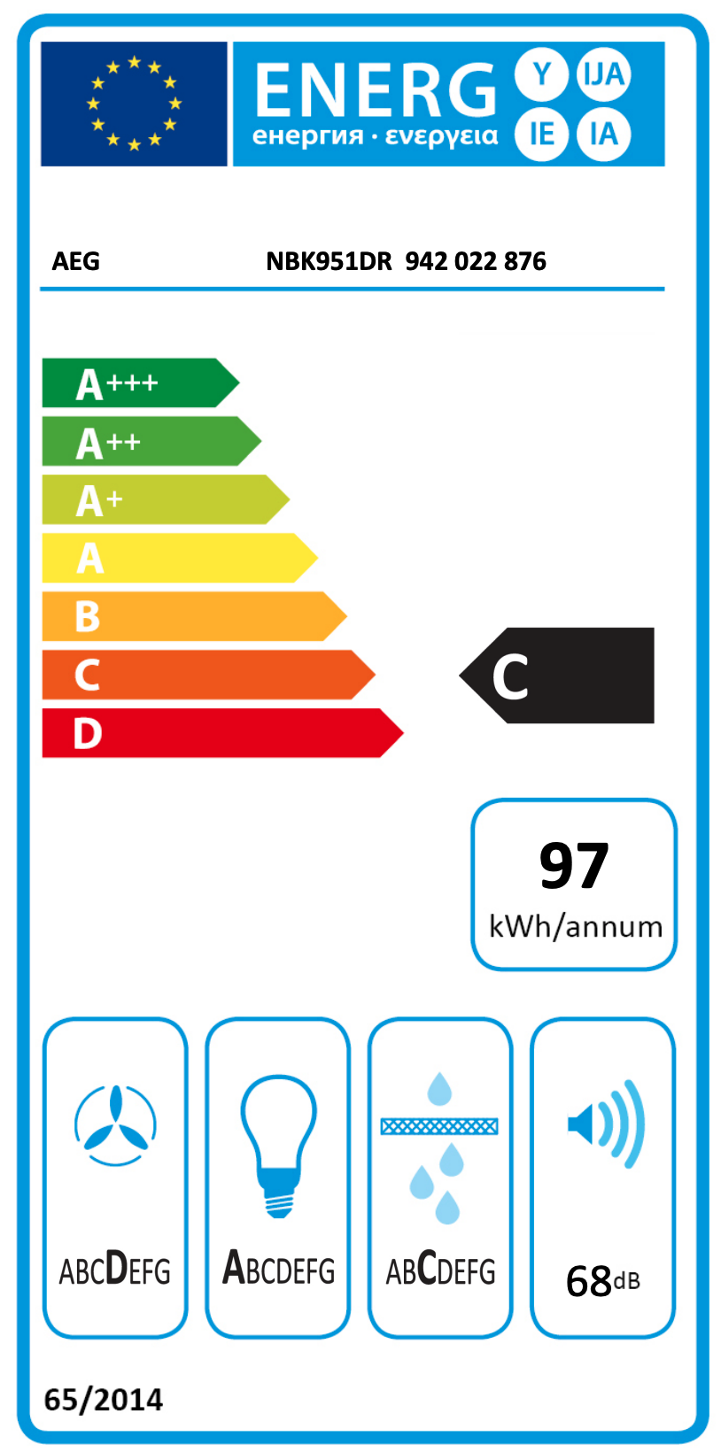 AEG NBK951DR 6000 wandschouwdampkap - 90cm