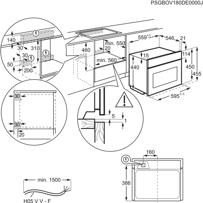 AEG KPE742280M 8000 multifunctionele oven - 45cm