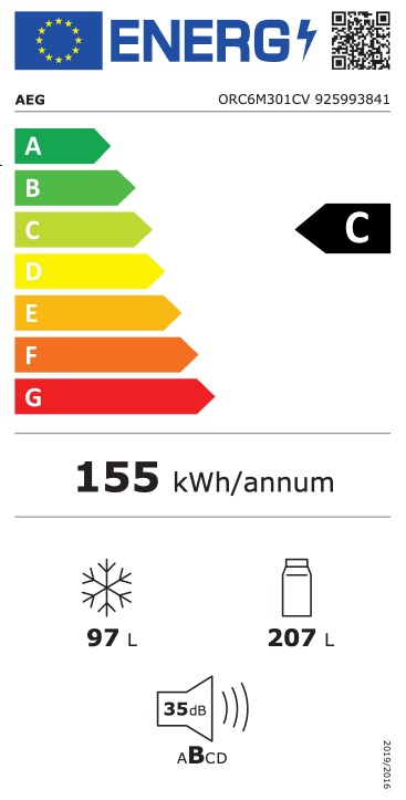 AEG ORC6M301CV vrijstaande koel-/vriescombinatie