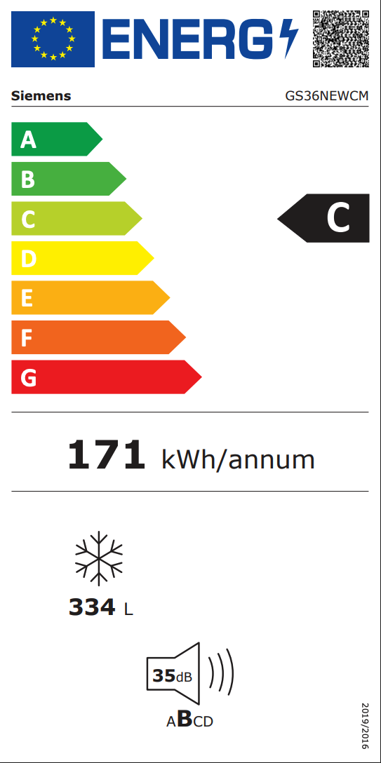 SIEMENS GS36NEWCM IQ300 vrijstaande vriezer - 186cm