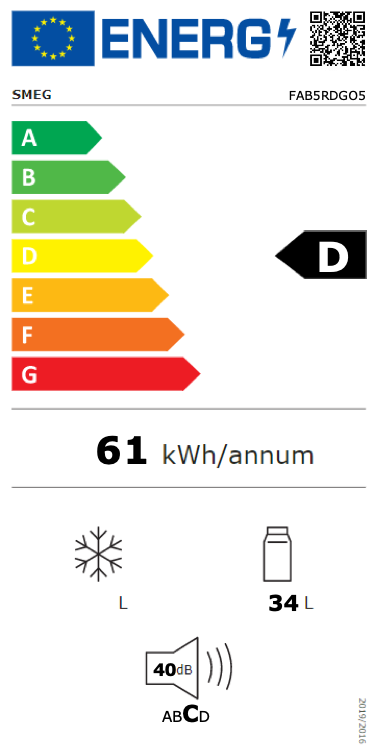 SMEG FAB5RDGO5 vrijstaande koelkast zonder vriesvak - 73cm