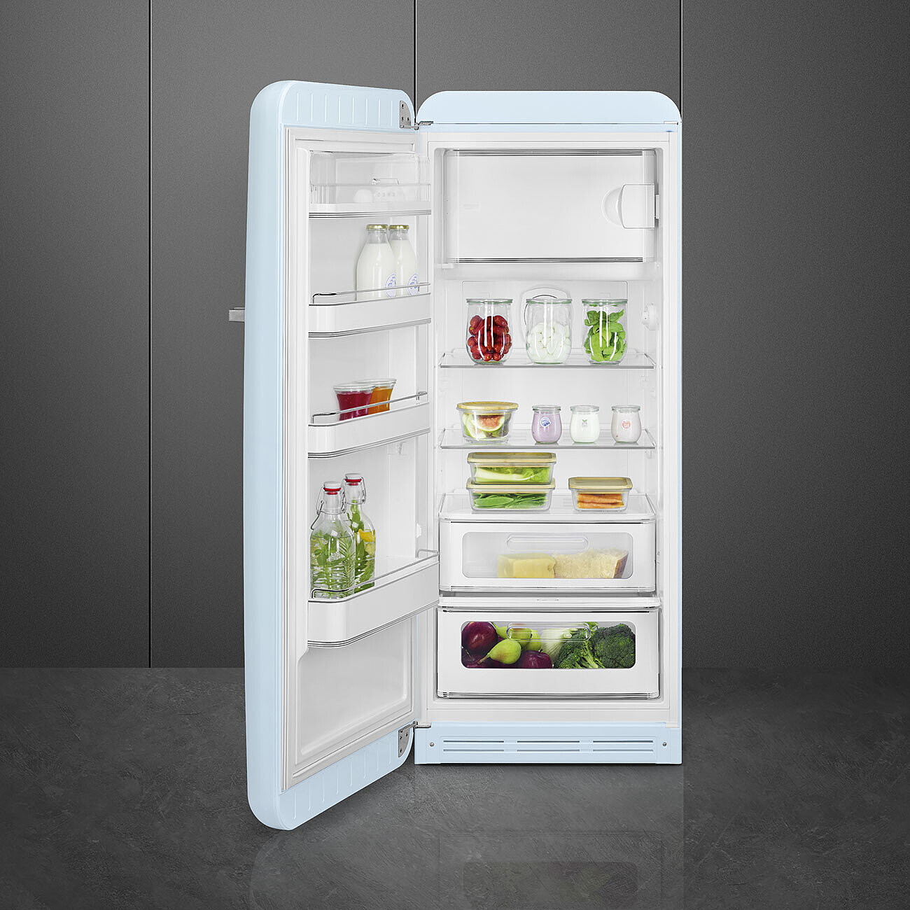 SMEG FAB28LPB6 vrijstaande koelkast met vriesvak - 153cm