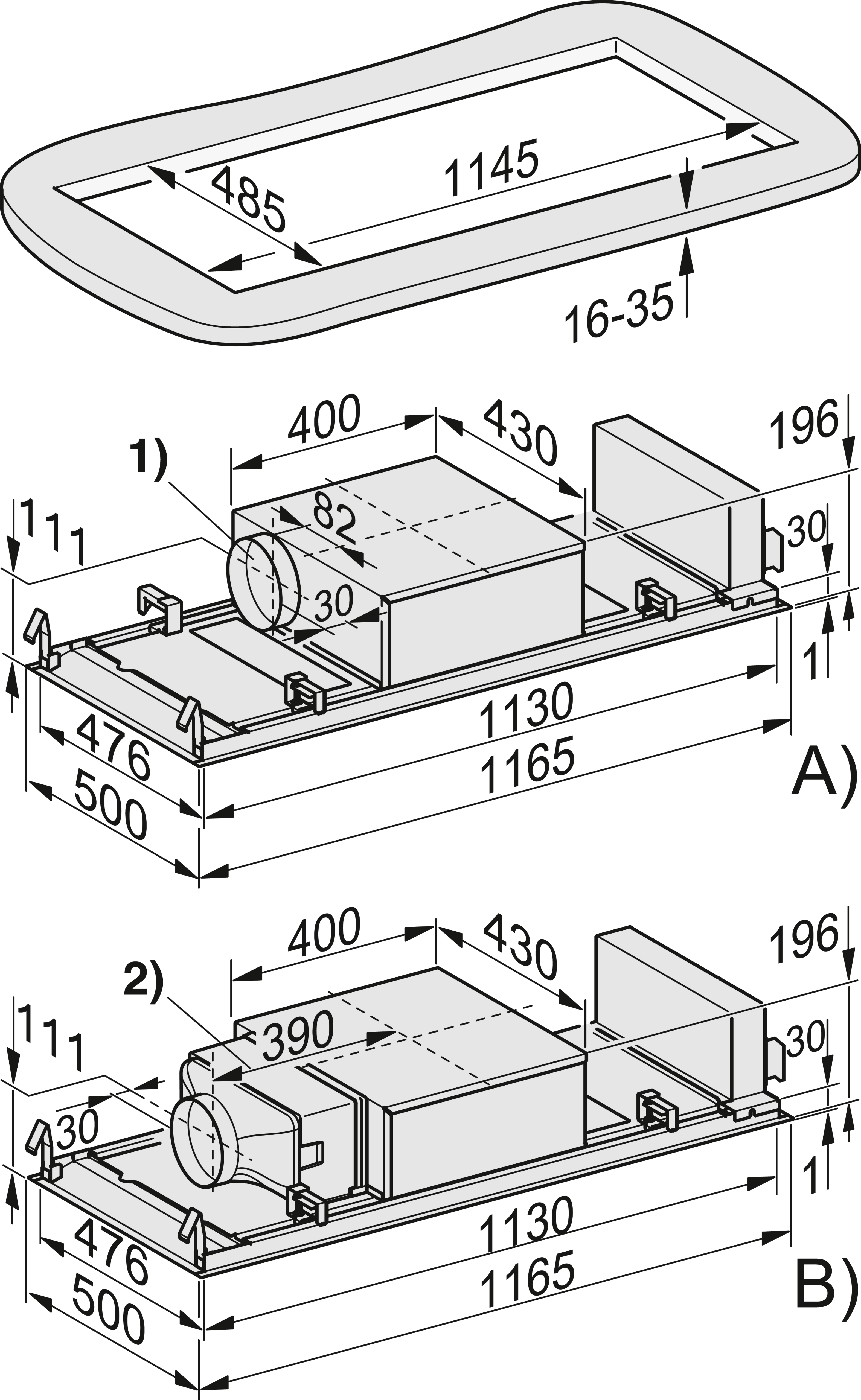 MIELE DAC4240EDST plafonddampkap - 115cm