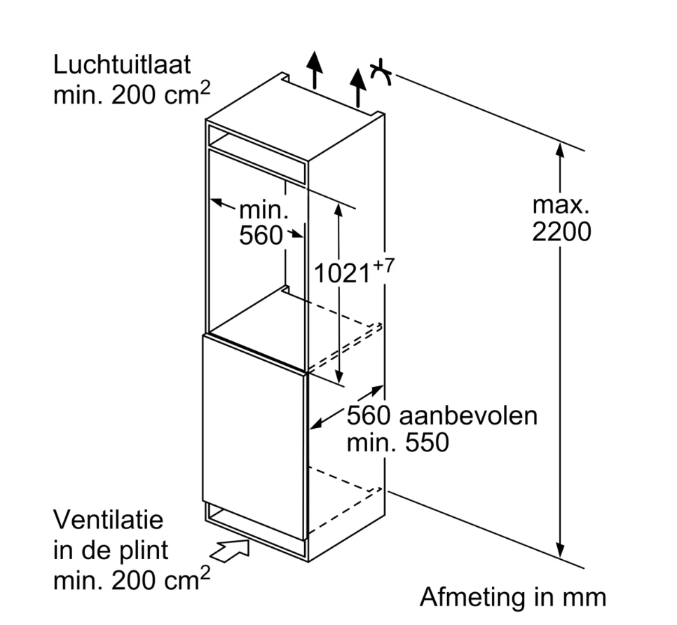 BOSCH KIR31SFE0 SERIE 4 koelkast zonder vriesvak - 102cm