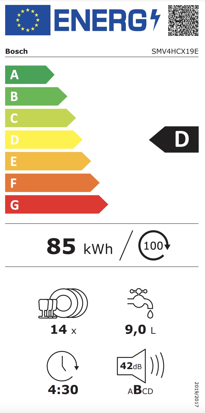 BOSCH SMV4HCX19E SERIE 4 vaatwasser volledig integreerbaar