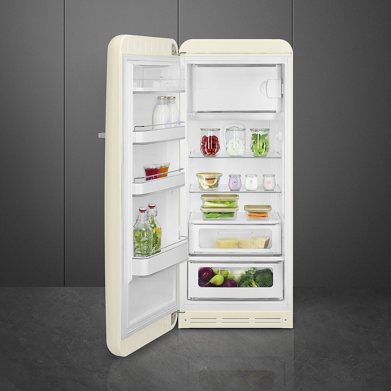 SMEG FAB28LCR6 vrijstaande koelkast met vriesvak - 153cm