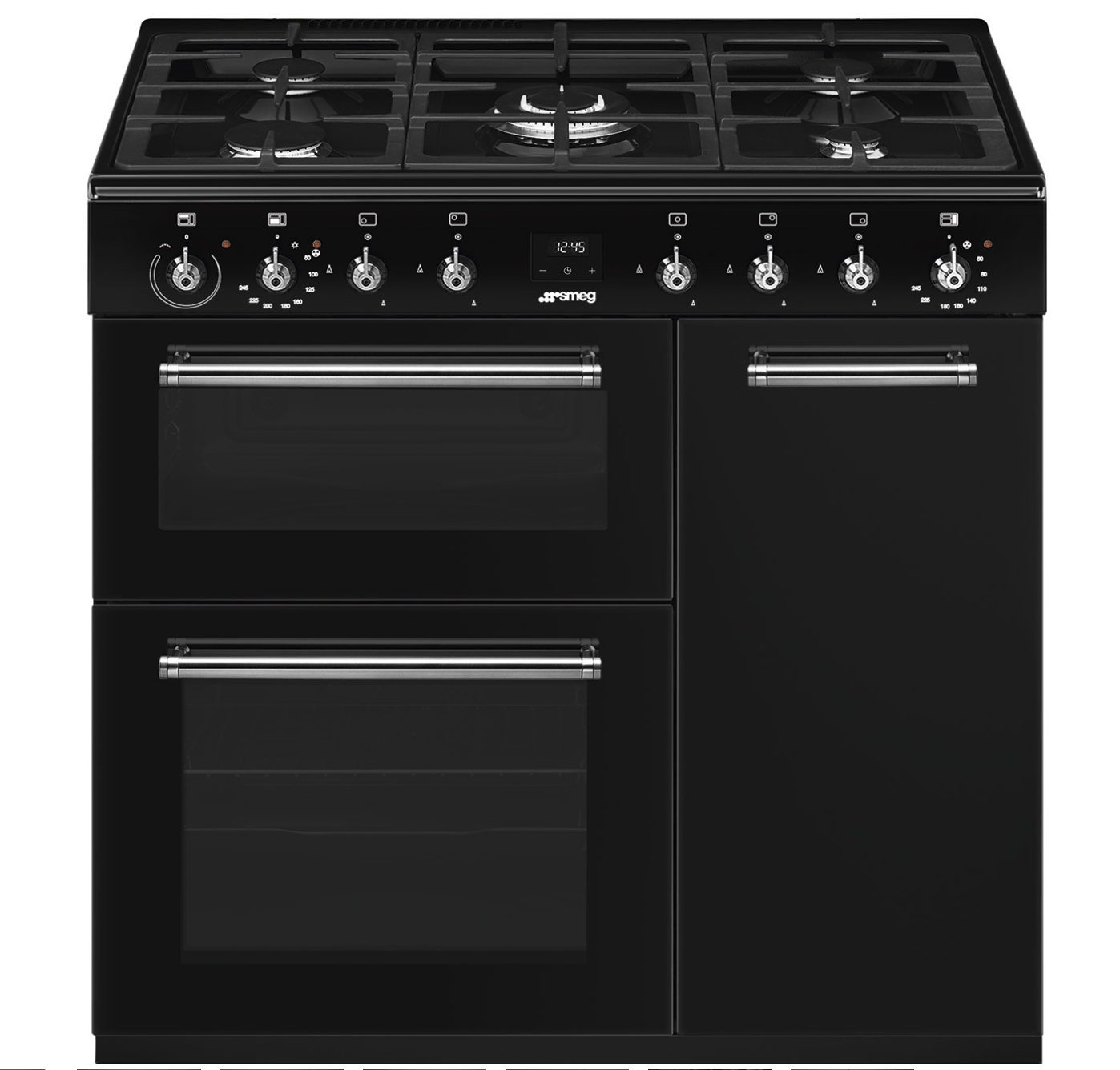 SMEG CX93GMBL fornuis met gaskookplaat - 90cm