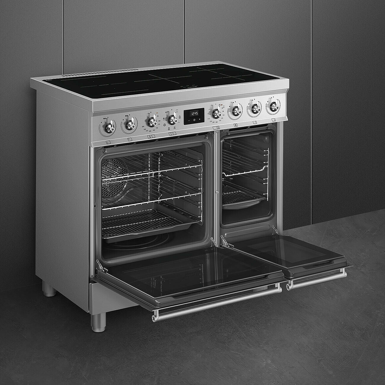 SMEG C92IMX2 fornuis met inductie kookplaat - 90cm