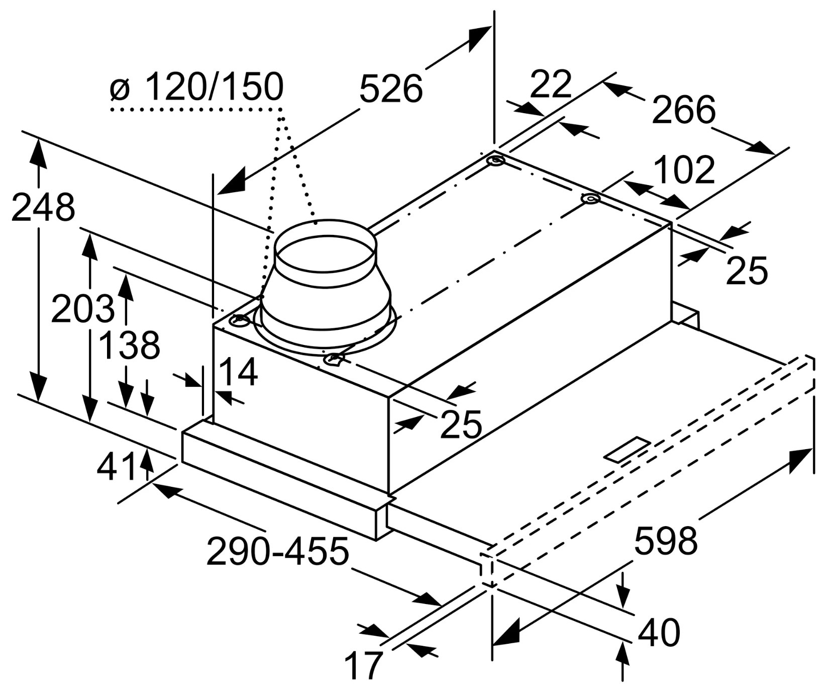 BOSCH DFL064W53 SERIE 2 telescopische dampkap - 60cm