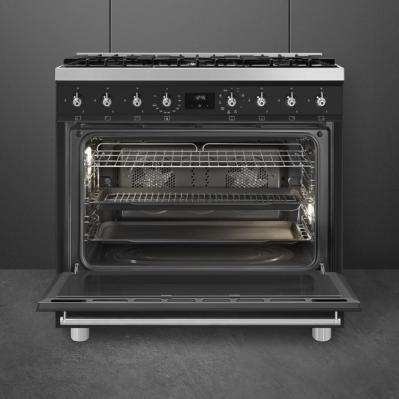 SMEG C9GMMB2 fornuis met gaskookplaat - 90cm