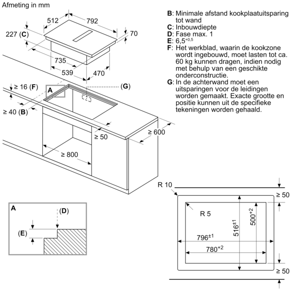 SIEMENS ED807HQ26E IQ500 kookplaat met afzuiging - 80cm