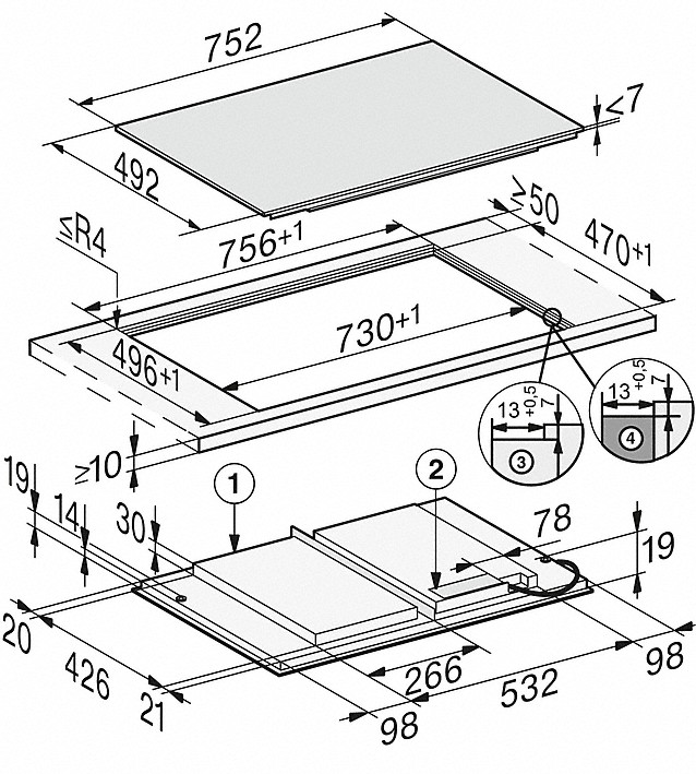 MIELE KM7617FX inductiekookplaat - 75cm