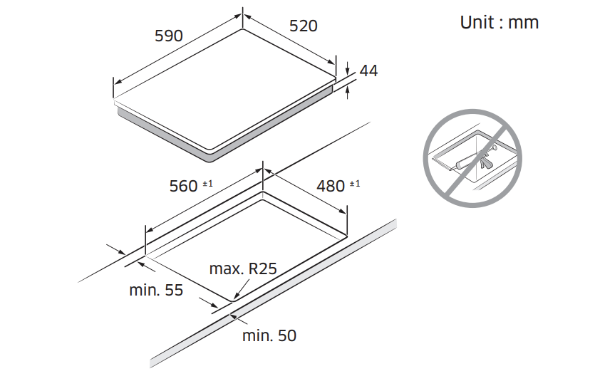 SAMSUNG NZ64B6056GK Series 6 inductiekookplaat - 60cm
