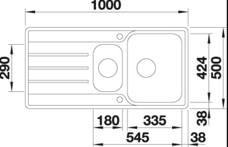 BLANCO 523033 LEMIS spoelbak