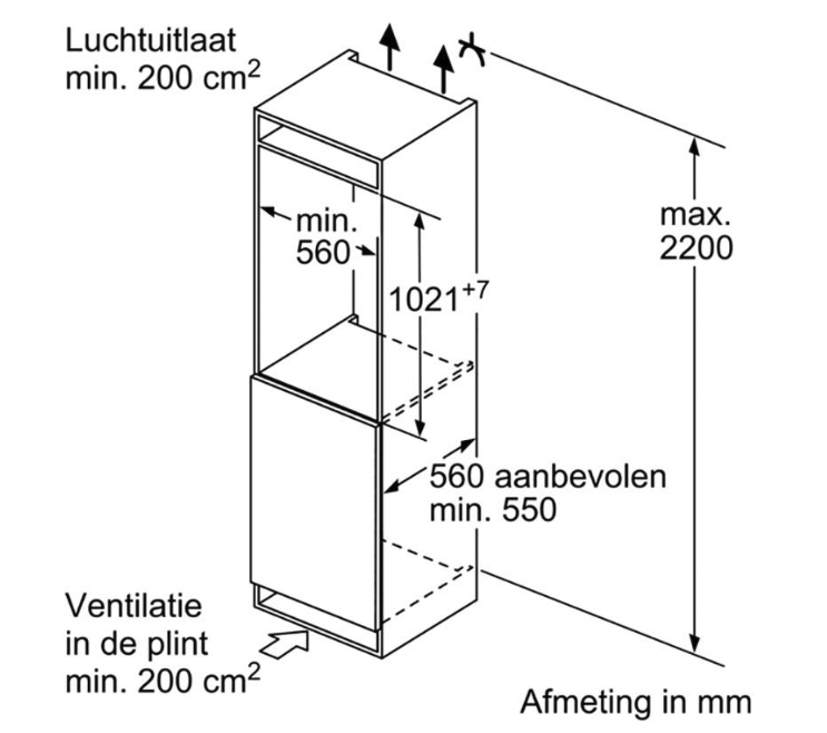 BOSCH KIR31SDD1 SERIE 6 koelkast zonder vriesvak - 102cm