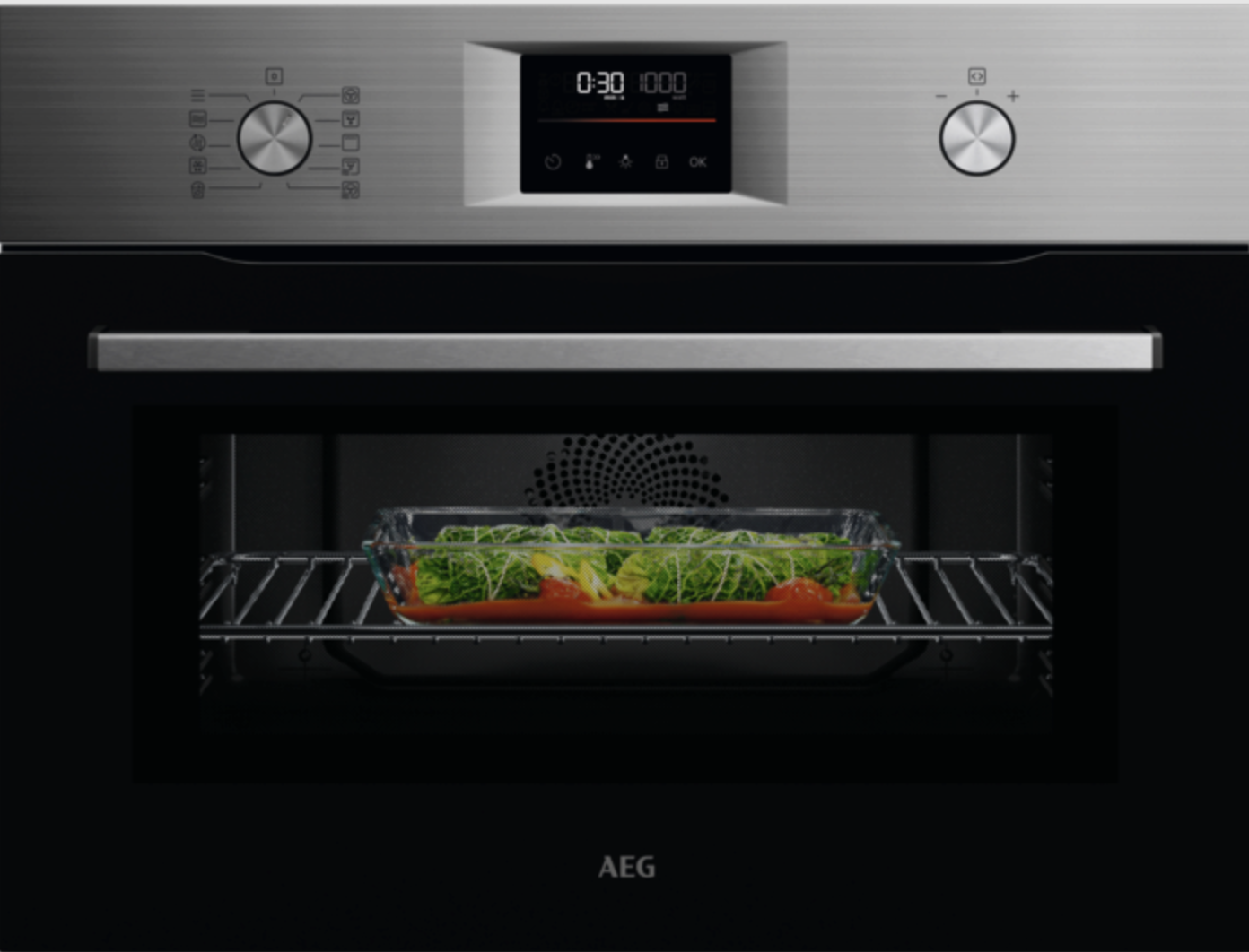 AEG NKK6N40M 6000 multifunctionele oven met microgolfoven - 45cm