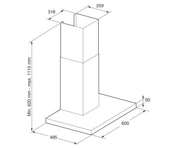 ATAG WS6211RCL wandschouwdampkap - 60cm ATAG WS6211RCL wandschouwdampkap - 60cm