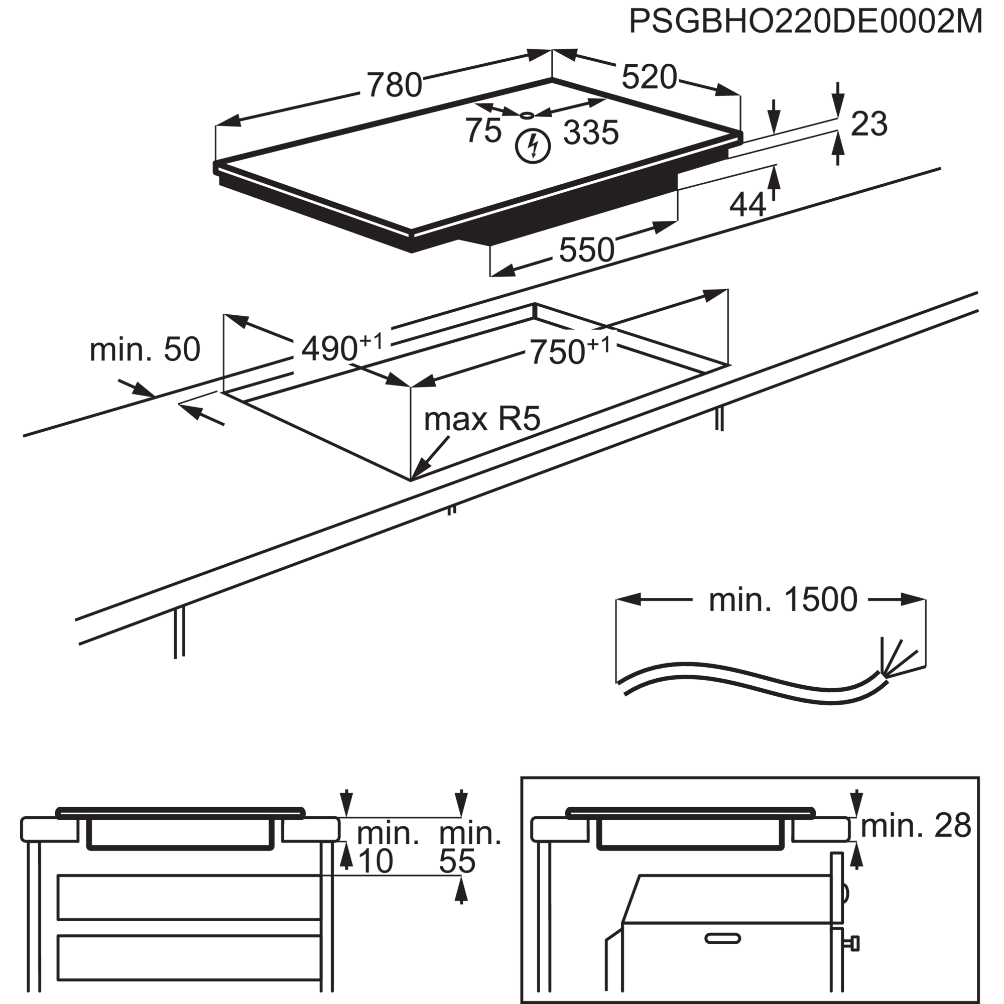 AEG NIO84U00FB 6000 inductiekookplaat - 80cm