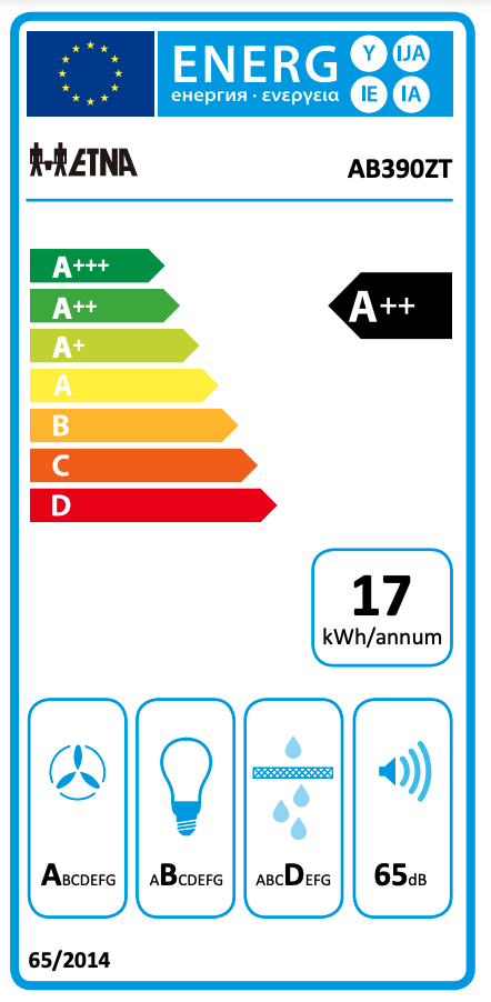 ETNA AB390ZT wandschouwdampkap - 90cm