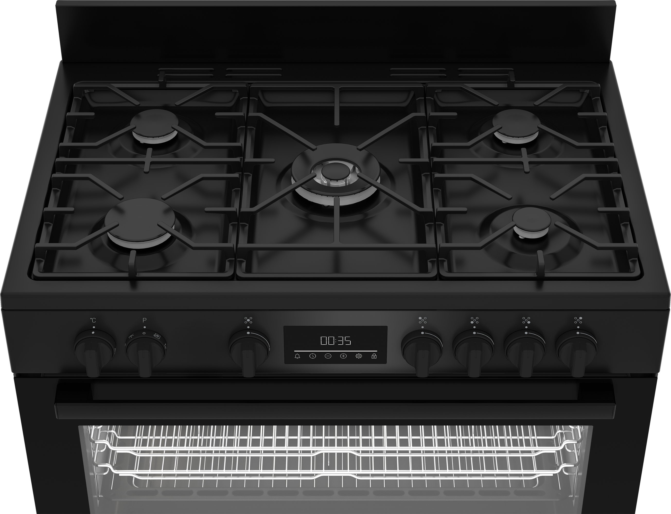 BEKO BGM11226EB fornuis met gaskookplaat - 90cm